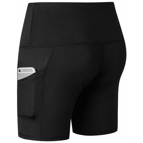 SLOWMOOSE - Pantaloncini Sportivi Da Donna A Vita Alta Con Tasca Laterale [  nero / L] - ePRICE