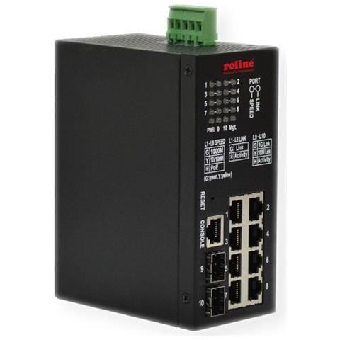 Industrial Gigabit Switch, 10 Ports (8x Rj45 + 2x Sfp), Poe+, Smart Managed (21.13.1137)  - Foto 1
