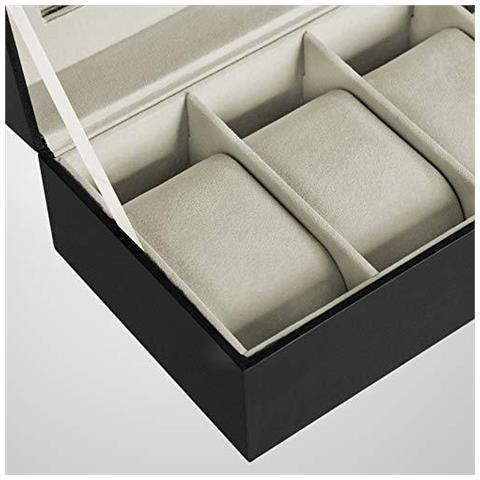 6-slot Contenitore Di Vigilanza Vetro Sormontato Storage Case Vigilanza Dellesposizione Come Regalo Con Velvet Lining Cuscini E Lock 30 X 112 X 8 Cm Nero Jwb06be - Foto 4