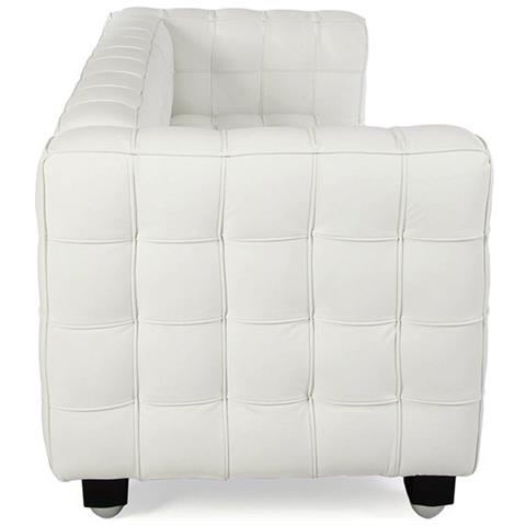 Divano Bauhaus Ispirazione Joseph Hoffmann 3 Posti Bianco, in Legno Massello - Foto 2