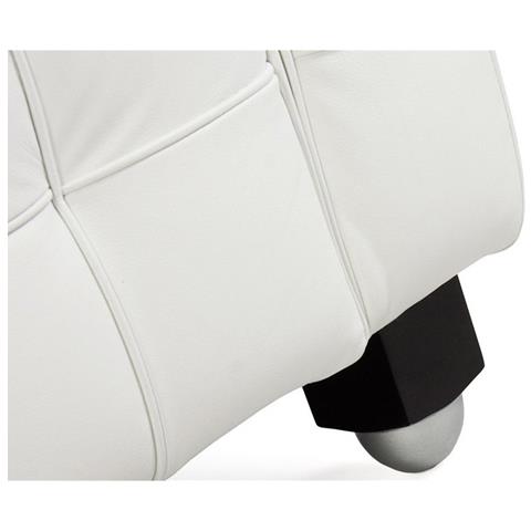 Divano Bauhaus Ispirazione Joseph Hoffmann 3 Posti Bianco, in Legno Massello - Foto 4