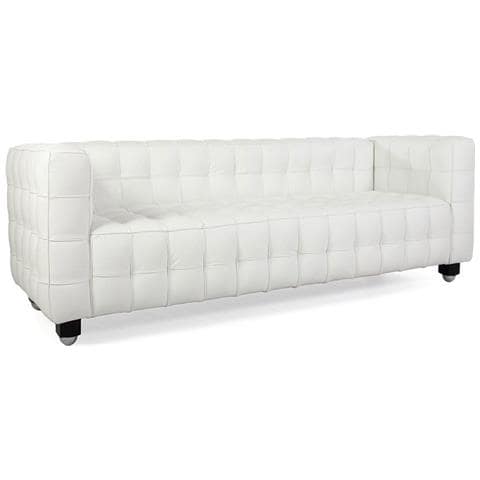 Divano Bauhaus Ispirazione Joseph Hoffmann 3 Posti Bianco, in Legno Massello - Foto 1