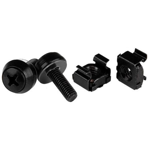 Viti di fissaggio e dadi ingabbiati per server rack - M5 x 12mm - confezione da 100, nero - Foto 1