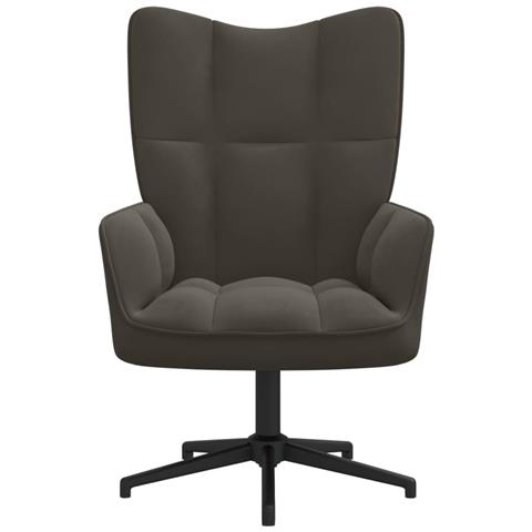 Sedia Relax Grigio Scuro in Velluto - Foto 2