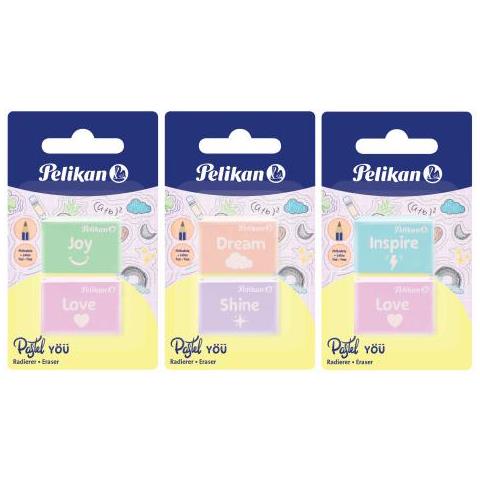 606196 Gomma Per Cancellare Plastica Colori Assortiti 2 Pz - Foto 1