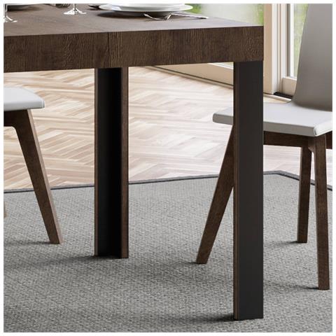 Tavolo Allungabile 80x120/204 Cm Linea Telaio Antracite - Noce - Foto 6