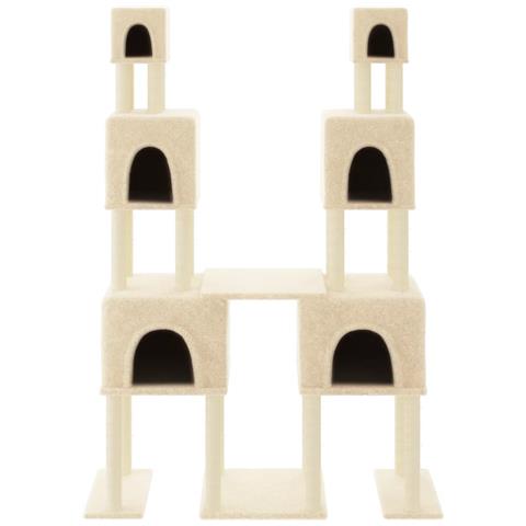 Albero Per Gatti Con Tiragraffi In Sisal Crema 199 Cm - Foto 2