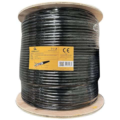 CAT6 FTP LAN Gel filled outdoor cable, solid, 305 m, black - Foto 2
