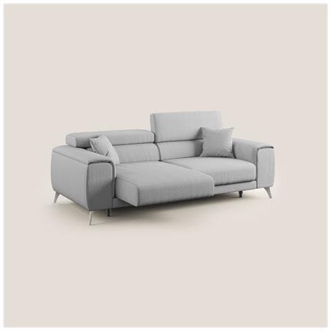 Fusion Divano con sedute allungabili in tessuto smacchiabile T05 215 cm grigio - Foto 3