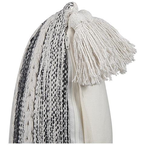 Cuscino Decorativo Rochea Cotone 45 X 45 Cm A Strisce Nero - Foto 5