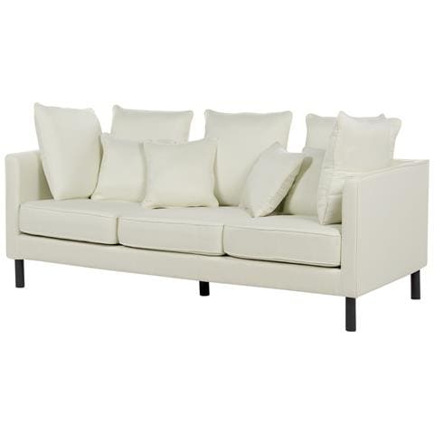 Divano 3 Posti Fenstad Tessuto Bianco Sporco - Foto 8