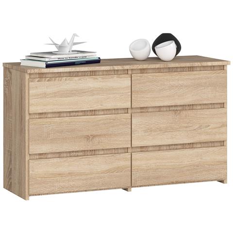 Cassettiera CL100, 6 cassetti, 100x35x57 cm, Colore Sonoma Quercia - Foto 1