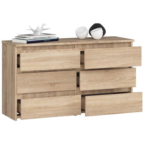 Cassettiera CL100, 6 cassetti, 100x35x57 cm, Colore Sonoma Quercia - Foto 2
