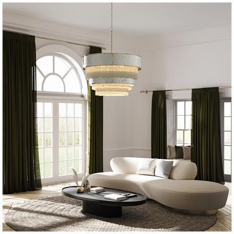 Lampadario Contemporaneo Reverie Acciaio Oro Champagne 12 Luci E14 - Foto 2