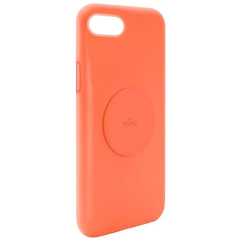 Cover Per Iphone 6/7/8/se (2022) Serie Icon Silicone Piastra Metallica, Arancione - Foto 1
