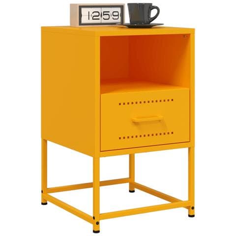 Comodini 2 Pz Giallo Senape 36x39x60,5 Cm In Acciaio - Foto 2