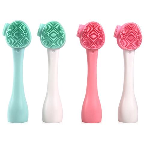 Spazzola Per La Pulizia E Il Massaggio Del Viso In Silicone A Doppia Faccia Multicolor - Foto 1