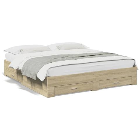 Giroletto Cassetti Rovere Sonoma 200x200 Cm Legno Multistrato - Foto 2