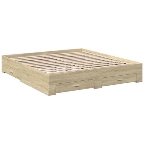 Giroletto Cassetti Rovere Sonoma 200x200 Cm Legno Multistrato - Foto 3