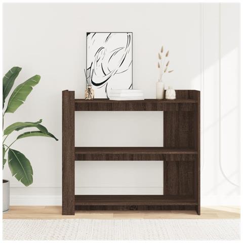 Tavolino Consolle Rovere Marrone 100x35x90 Cm Legno Multistrato - Foto 3