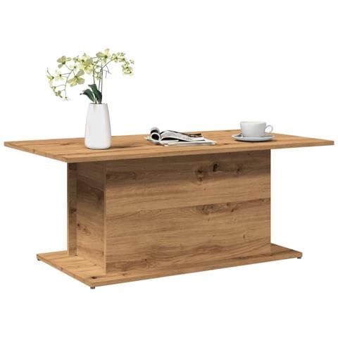 Tavolino Salotto Rovere Artigianale 102x55,5x40cm In Truciolato - Foto 1