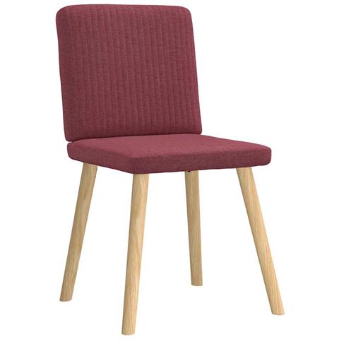 Sedie Da Pranzo 4 Pz Rosso Vino In Tessuto - Foto 3