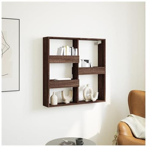 Armadietto A Muro Rovere Marrone 80x15x80 Cm Legno Multistrato - Foto 1