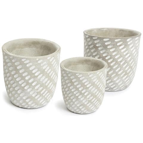 Set 3 Vaso Decorativo Moderno Per Fiori In Cemento Design Modello Mark - Foto 1