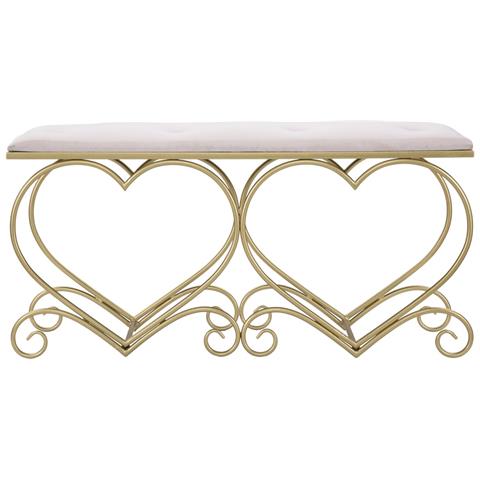 Panca Cuore 4 - Oro - Metallo - 105x37,5x51,5 Cm - Foto 2