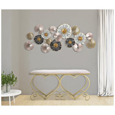 Panca Cuore 4 - Oro - Metallo - 105x37,5x51,5 Cm - Foto 8