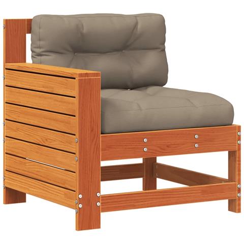 Lusso Casadino - Divano Giardino Senza Braccioli Con Cuscino Marrone Cera Pino - Foto 1