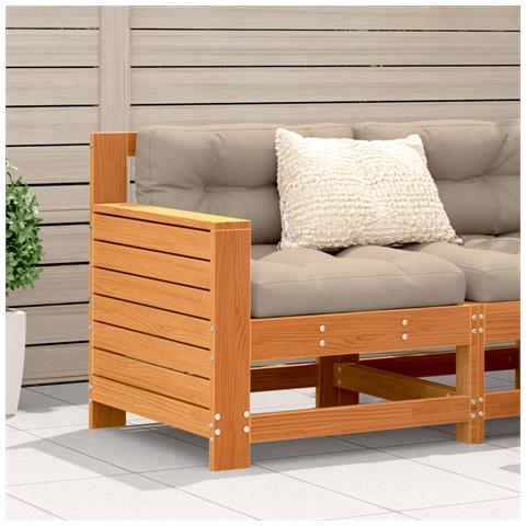 Lusso Casadino - Divano Giardino Senza Braccioli Con Cuscino Marrone Cera Pino - Foto 8