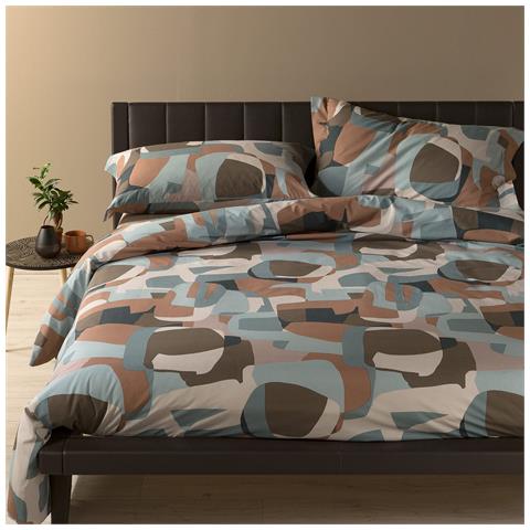 Sacco Copripiumino Con Federe Cosmic In Cotone Colore Grigio Misura Matrimoniale - Foto 1