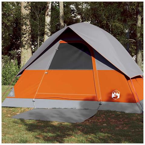 Tenda da Campeggio a Cupola 3 Persone Arancione Impermeabile - Foto 1