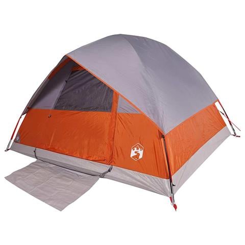 Tenda da Campeggio a Cupola 3 Persone Arancione Impermeabile - Foto 2