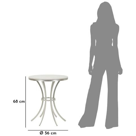 Tavolino Mf807 - Argento - Metallo - 56x56x68 Cm - Foto 7