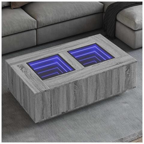 Tavolino da Salotto con LED Infinity Rovere Sonoma 116x69x40 cm - Foto 2