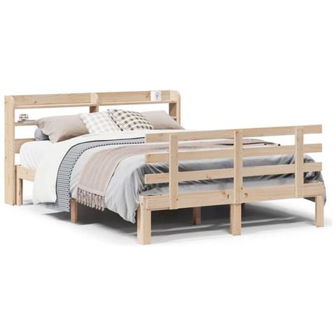 Giroletto con Testiera 120x190 cm in Legno Massello di Pino - Foto 1