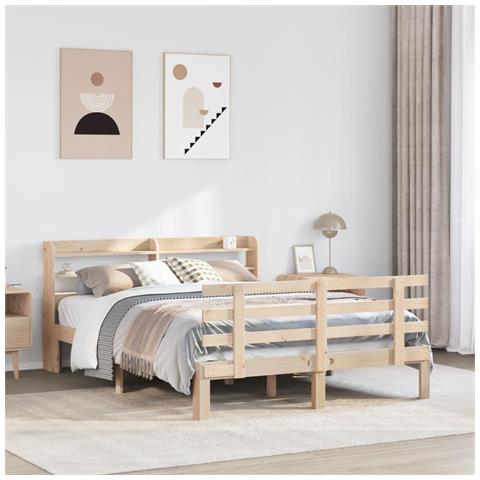 Giroletto con Testiera 120x190 cm in Legno Massello di Pino - Foto 2