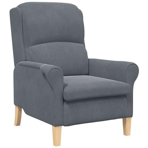 poltrona Grigio scuro 76 x 94 x 102 cm Velluto - Foto 1