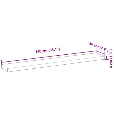 Mensole da Parete 4 pz 140x20x4 cm Legno Acacia Rifinito a Olio - Foto 9