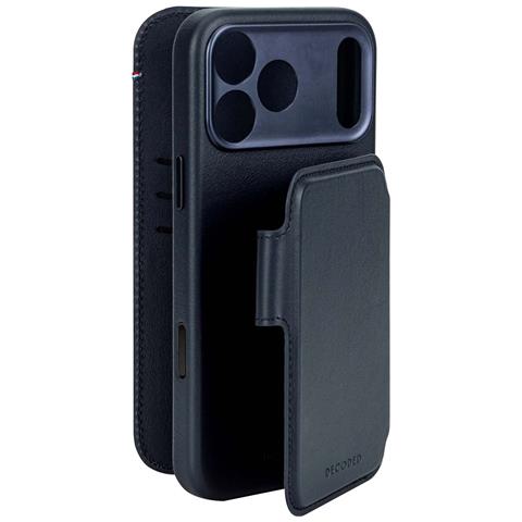 Custodia A Libro Per Iphone 17 Pro Magsafe In Pelle Con Cover Staccabile, Blu Marina - Foto 5