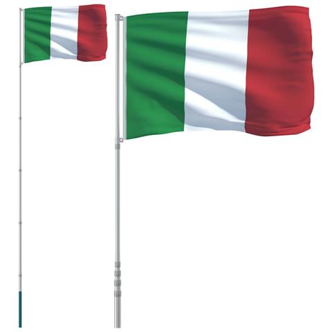 Asta e Bandiera Italia 5,55 m Alluminio - Foto 1