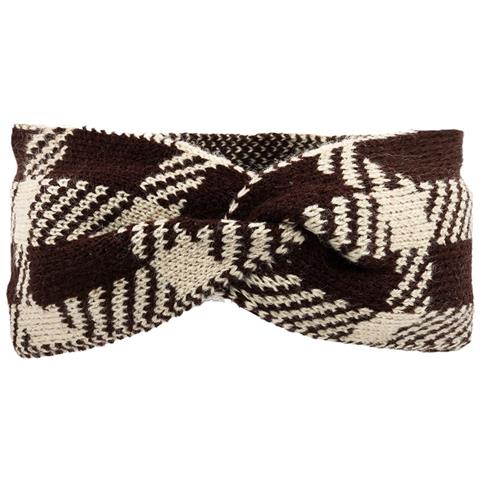 Fascia Per Capelli A Nodo Scozzese In Acrilico - Elastica Per Yoga E Sport, Scaldorecchie Brown+beige - Foto 1