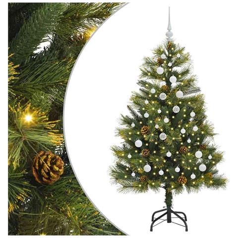 Albero di Natale artificiale pieghevole con coni Verde 150 cm - Foto 1