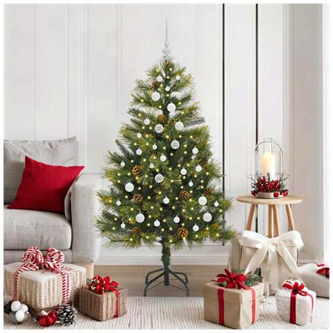 Albero di Natale artificiale pieghevole con coni Verde 150 cm - Foto 2