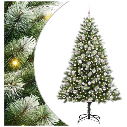 Albero di Natale artificiale a cerniera con neve fioccata - Foto 1