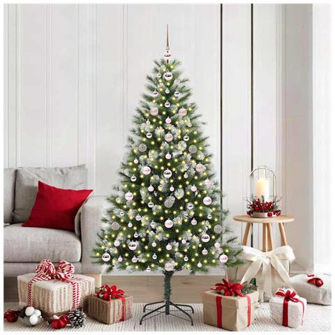 Albero di Natale artificiale a cerniera con neve fioccata - Foto 2