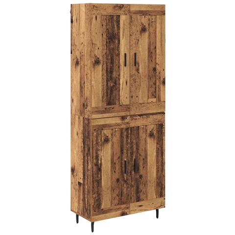 Credenza 2 pcs Legno vecchio Legno Stratificato e Vetro - Foto 1