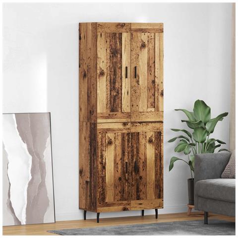 Credenza 2 pcs Legno vecchio Legno Stratificato e Vetro - Foto 2